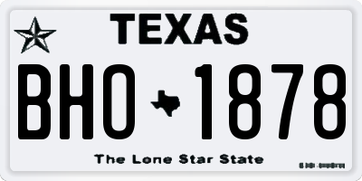 TX license plate BHO1878
