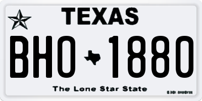 TX license plate BHO1880