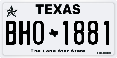 TX license plate BHO1881