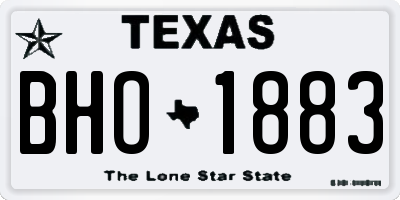 TX license plate BHO1883