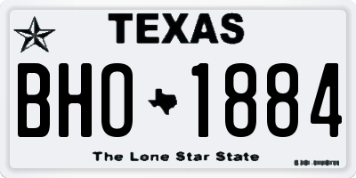 TX license plate BHO1884