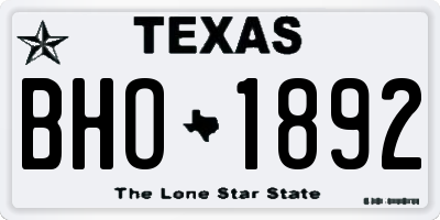 TX license plate BHO1892