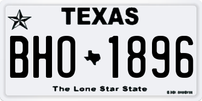 TX license plate BHO1896