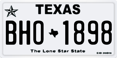 TX license plate BHO1898