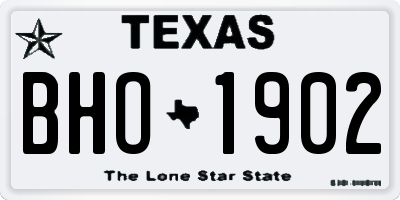 TX license plate BHO1902