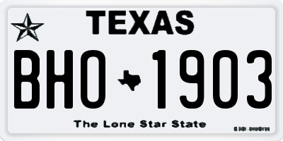 TX license plate BHO1903