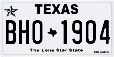 TX license plate BHO1904