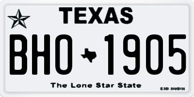 TX license plate BHO1905