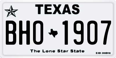 TX license plate BHO1907