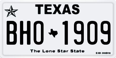 TX license plate BHO1909