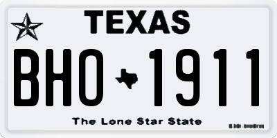 TX license plate BHO1911