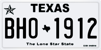 TX license plate BHO1912
