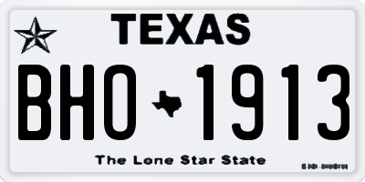 TX license plate BHO1913