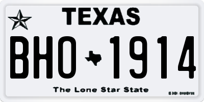 TX license plate BHO1914