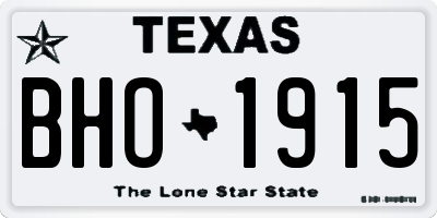 TX license plate BHO1915