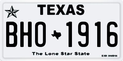 TX license plate BHO1916