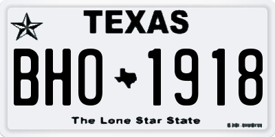 TX license plate BHO1918