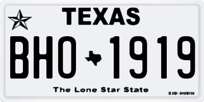 TX license plate BHO1919