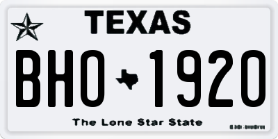TX license plate BHO1920