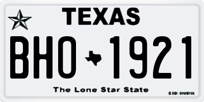 TX license plate BHO1921
