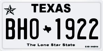 TX license plate BHO1922