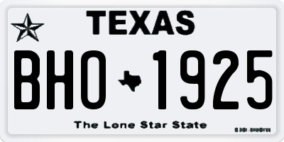 TX license plate BHO1925