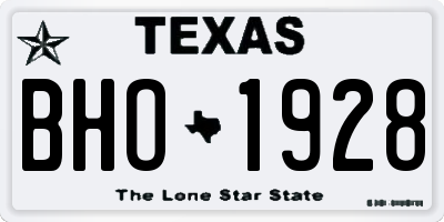 TX license plate BHO1928