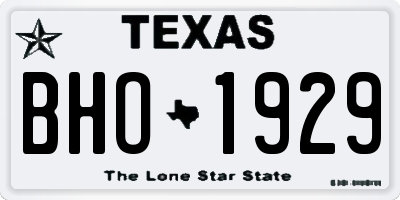 TX license plate BHO1929