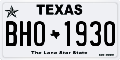 TX license plate BHO1930