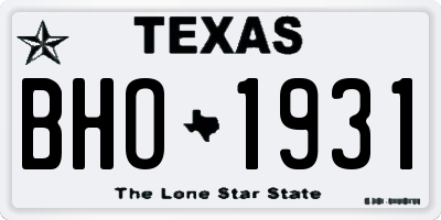 TX license plate BHO1931