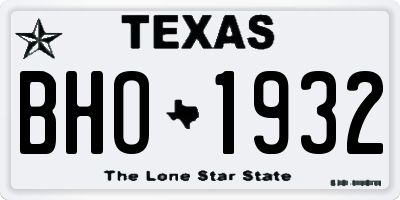 TX license plate BHO1932
