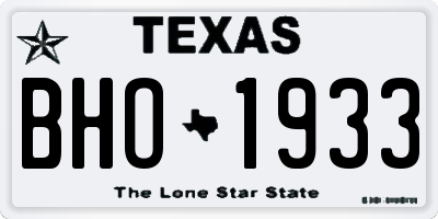 TX license plate BHO1933