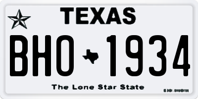 TX license plate BHO1934