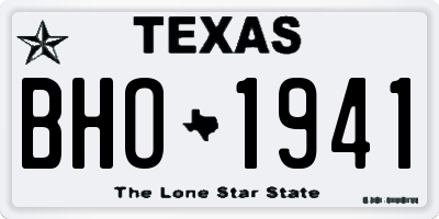 TX license plate BHO1941