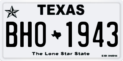 TX license plate BHO1943