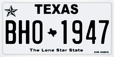 TX license plate BHO1947