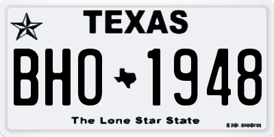 TX license plate BHO1948