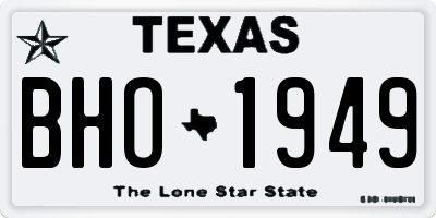 TX license plate BHO1949