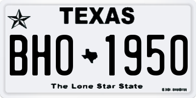 TX license plate BHO1950
