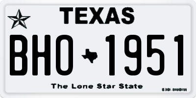 TX license plate BHO1951