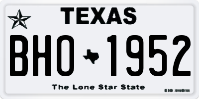 TX license plate BHO1952