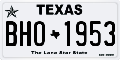 TX license plate BHO1953