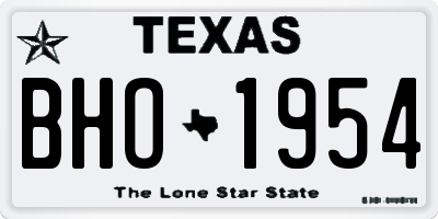 TX license plate BHO1954