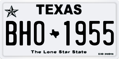 TX license plate BHO1955