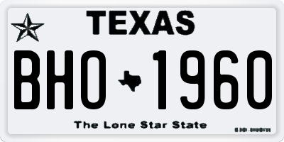 TX license plate BHO1960