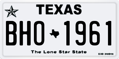 TX license plate BHO1961