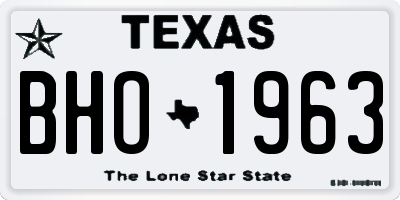 TX license plate BHO1963