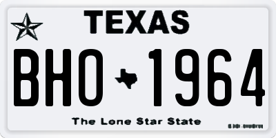 TX license plate BHO1964