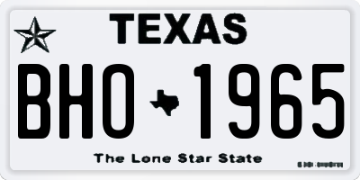 TX license plate BHO1965