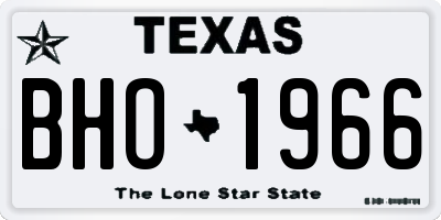 TX license plate BHO1966